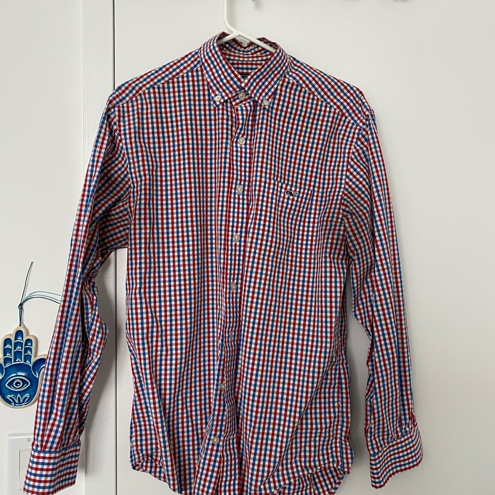 Bud yard vines Long sleeve, long sleeve checked red and blue
